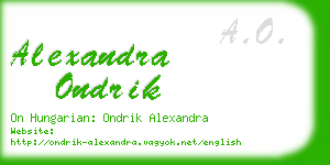 alexandra ondrik business card